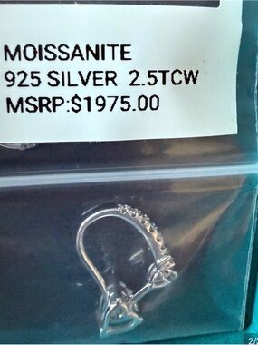 Moissanite 925 Silver earrings - White 2.5 carat